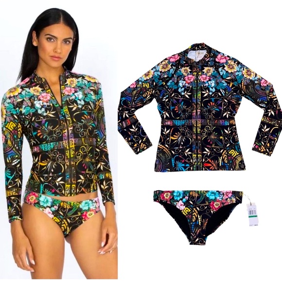 Johnny Was Other - NWT Johnny Was JOY Surf Shirt & Bikini Bottoms [2-Pc]